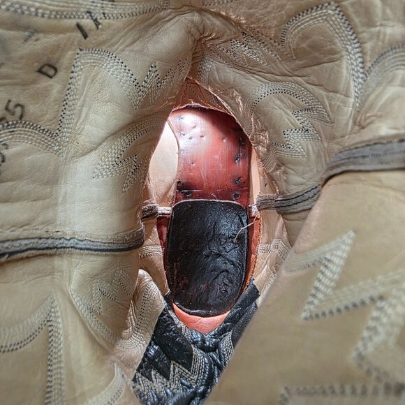 Rare 11.5D Vintage Montana Exotic 1970s Alligator Grey Brown Cowboy Boot Western - Picture 15 of 16